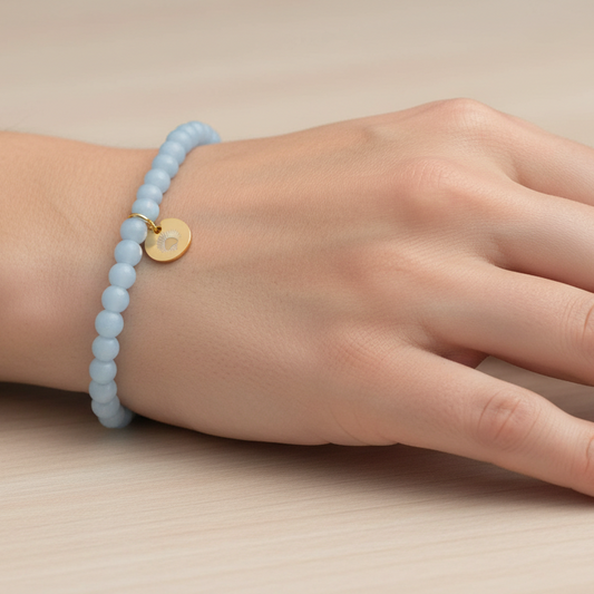 Angelite 4 mm Petite Beaded Bracelet