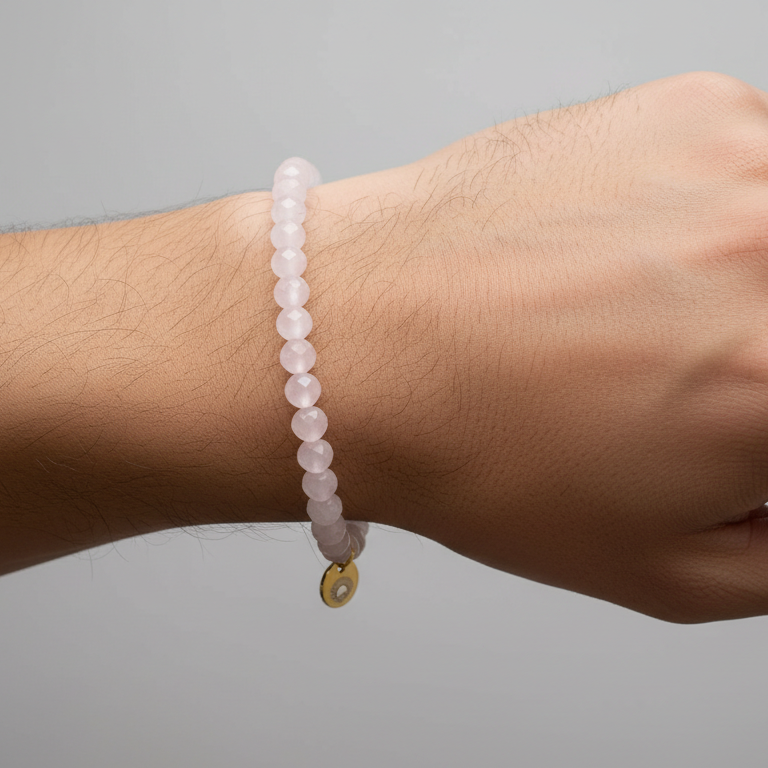 Rose Quartz 6 mm Signature Faceted Bracelet