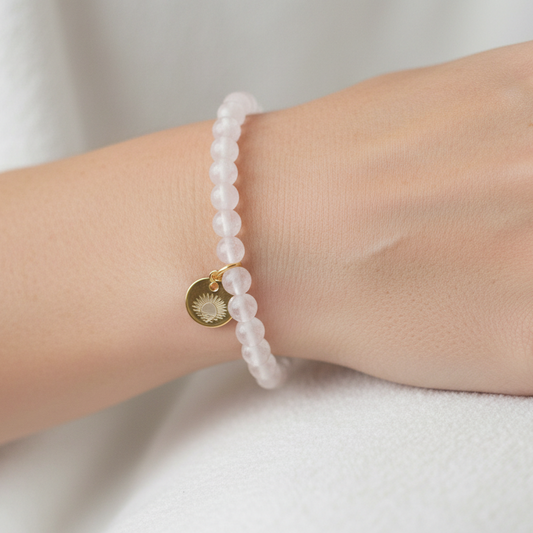 Rose Quartz 4 mm Petite Beaded Bracelet
