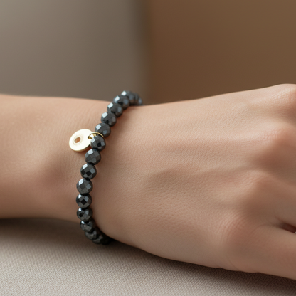 Hematite 6 mm Signature Faceted Bracelet