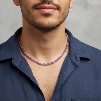 Amethyst 4 mm Petite Faceted Necklace