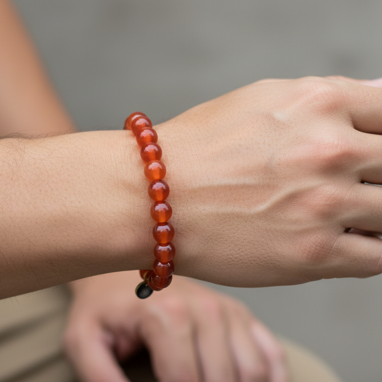 Carnelian 8 mm Iconic Beaded Bracelet