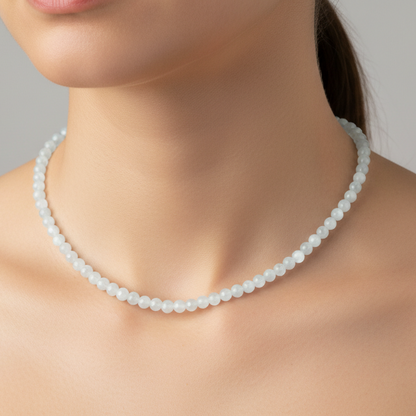 Moonstone 4 mm Petite Beaded Necklace