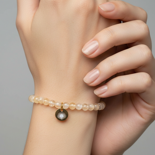 Citrine 4 mm Petite Beaded Bracelet