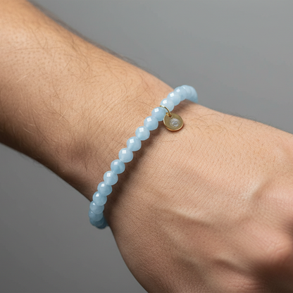 Angelite 6 mm Signature Faceted Bracelet