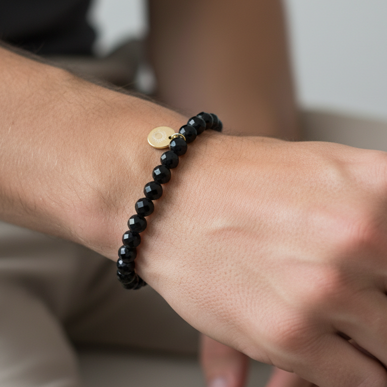 Obsidian 6 mm Signature Faceted Bracelet