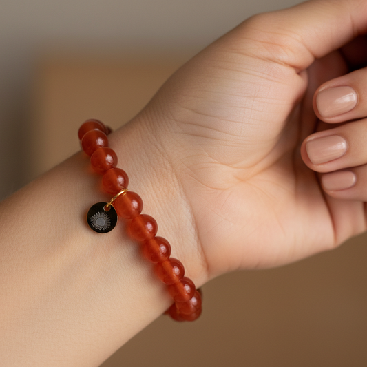 Carnelian 8 mm Iconic Beaded Bracelet