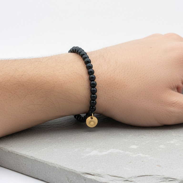 Obsidian 4 mm Petite Beaded Bracelet