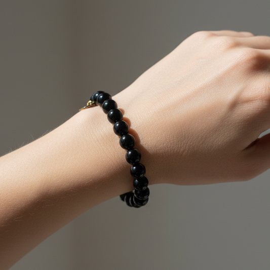 Obsidian 8 mm Iconic Beaded Bracelet