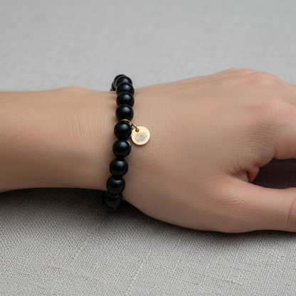 Black Tourmaline 8 mm Iconic Beaded Bracelet
