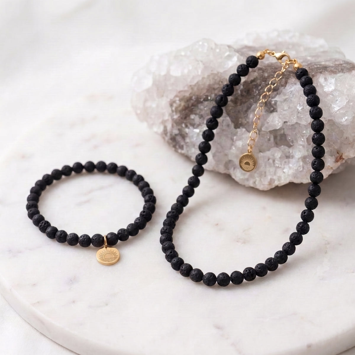 Lava Stone 4mm beaded Set