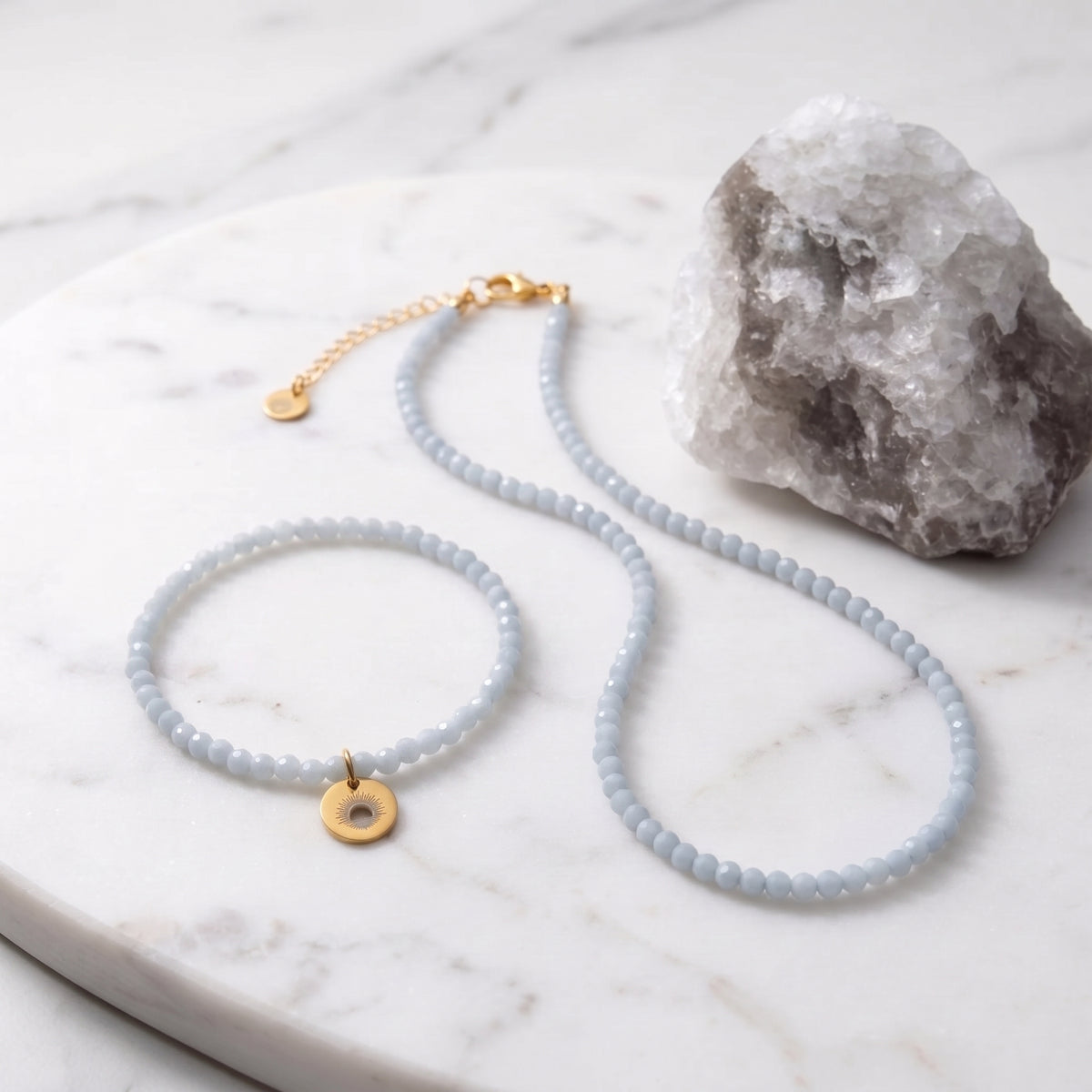 Angelite 4mm Beaded Set