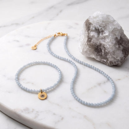Angelite 4mm Beaded Set