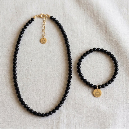Black Tourmaline 4mm Beaded Set